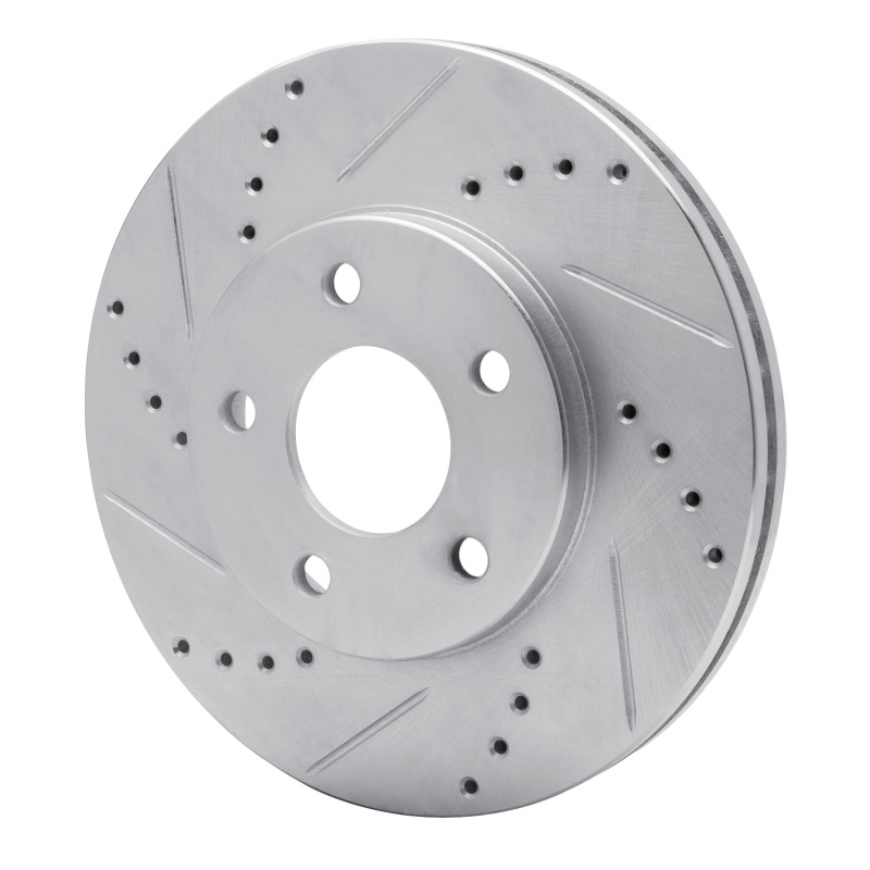 Chevrolet HHR Brake Rotor (1) - Front Left - R1 Concepts - Drilled & Slotted - Silver - `06-`11